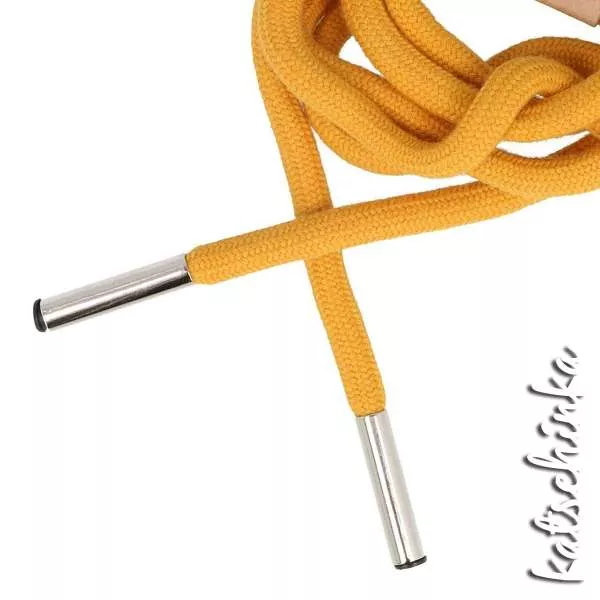 Fertig Hoodiekordel 6mm - senf / gelb 653 / Kordel mit angebrachtem Kordelende
