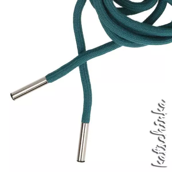 Fertig Hoodiekordel 6mm - petrol 292 / Kordel mit angebrachtem Kordelende