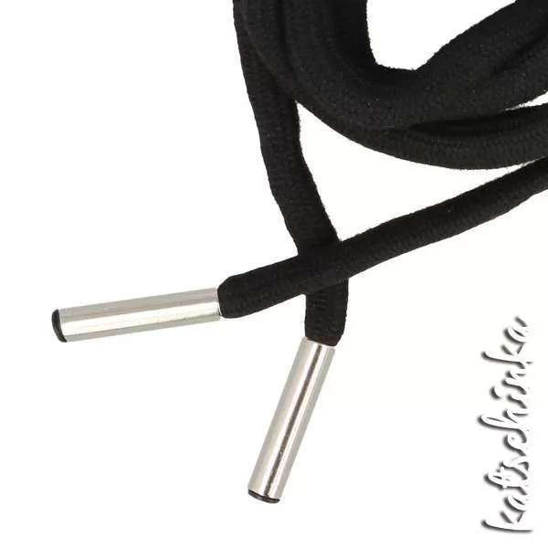 Fertig Hoodiekordel 6mm - schwarz 000 / Kordel mit angebrachtem Kordelende