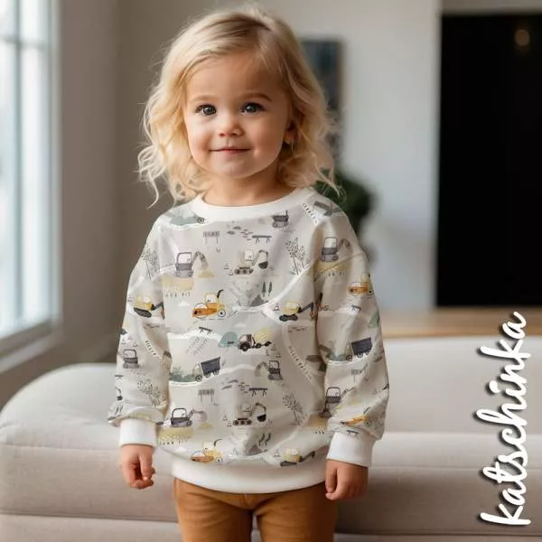 Bio Baumwolljersey Baustellenkarte – Jersey Kinderstoff Meterware