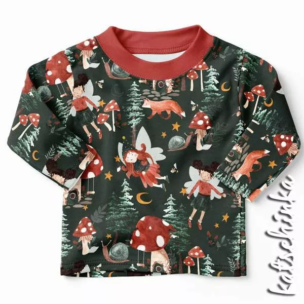 Bio Baumwolljersey Kinderstoff Feen tief im Wald – Jersey Meterware