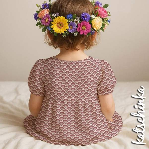 Herzchen Jersey Stoff in Aquarelloptik – weicher Baumwolljersey Meterware für DIY Nähprojekte