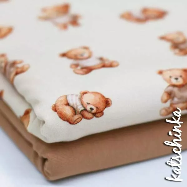 Kinder Jersey Stoff mit Bärenmuster– elastischer Baumwollstoff für Baby- und Kinderbekleidung