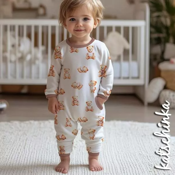Jersey Stoff Teddybär beige 6470 – Bärenstoff als Meterware
