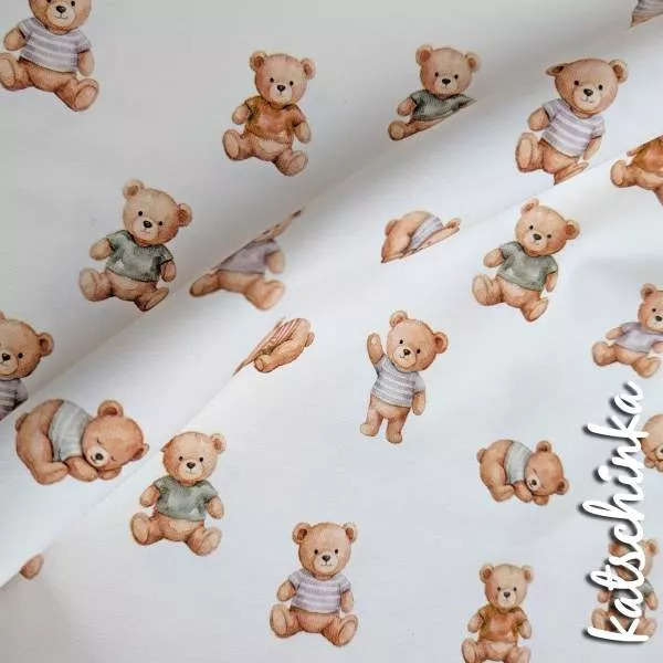Jersey Stoff Teddybär ecru 6471 – Bärenstoff als Meterware