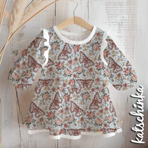 Jersey Baumwollstoff Frühlings Schmetterlinge 251 – Blumenstoff als Meterware