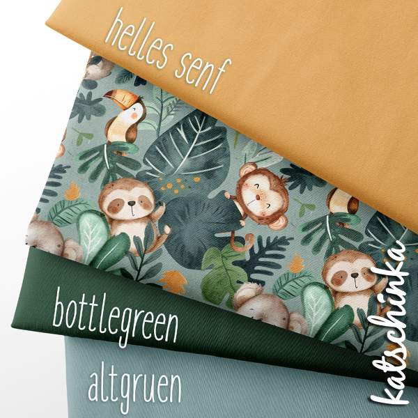 Baumwolljersey mit Igelmotiv – niedliche Igel mit Pusteblumen auf hellblauem Hintergrund