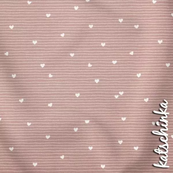 Kinder Jersey Stoff mit Herzchen – elastischer Baumwollstoff für Baby- und Kinderbekleidung