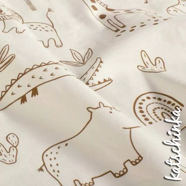Jersey Stoff Safaritour 23607 – Schildkrötenstoff als Meterware