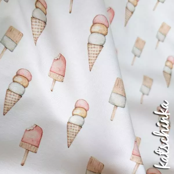 Jersey Stoff Pastell Eiscreme 6464 – Eisstoff als Meterware