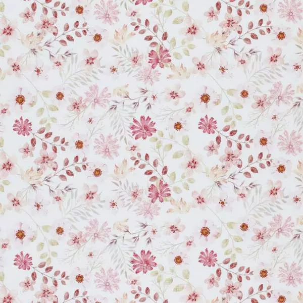 Baumwollstoff Blumen Pastell – Zarter Blütenstoff in Rosé & Beige | Meterware