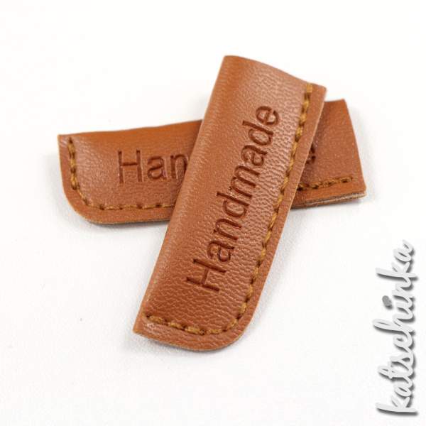 Kunstleder Kordelende HANDMADE | braun groß 2er | 8-10mm