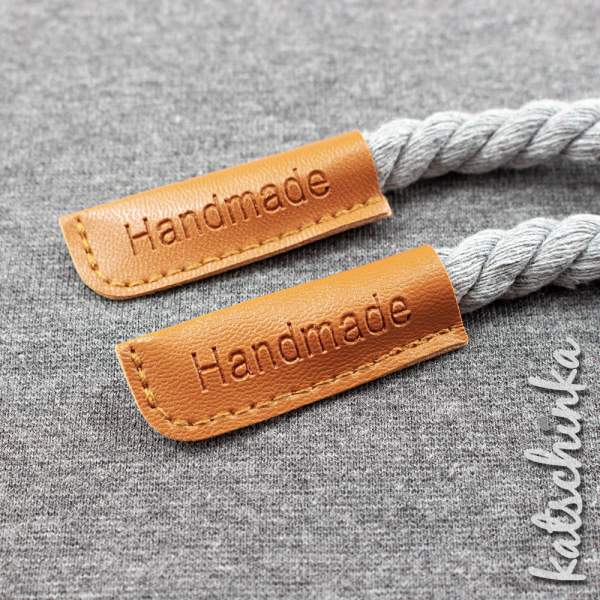 Kunstleder Kordelende HANDMADE | braun groß 2er | 8-10mm