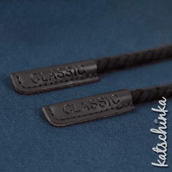 Kunstleder Kordelende | schwarz klein 2er | 5-8mm - Kopie