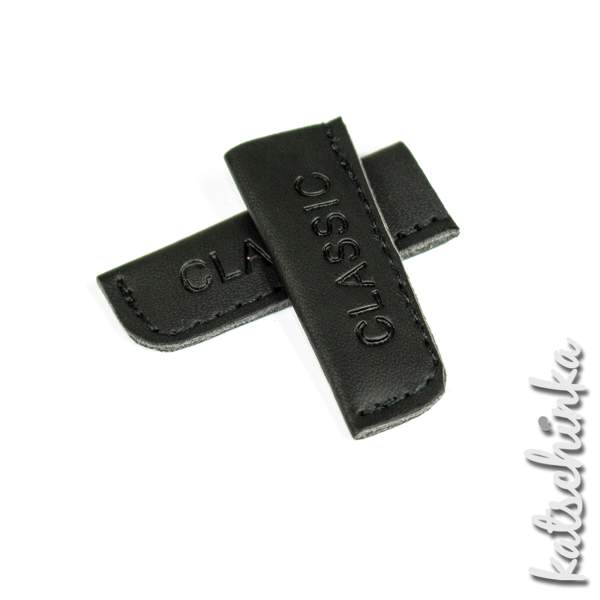 Kunstleder Kordelende | schwarz klein 2er | 5-8mm - Kopie