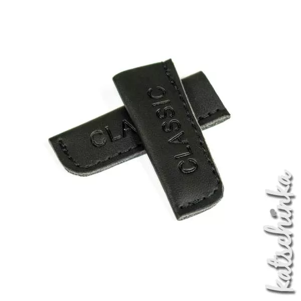 Kunstleder Kordelende | schwarz klein 2er | 5-8mm - Kopie