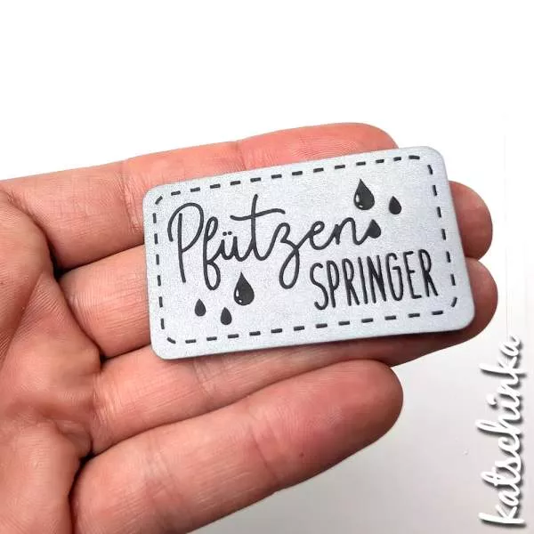 Reflektierendes Kunstleder Label - Pfützen Springer