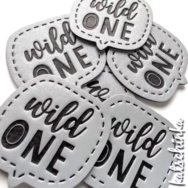 Reflektierendes Kunstleder Label - wild one