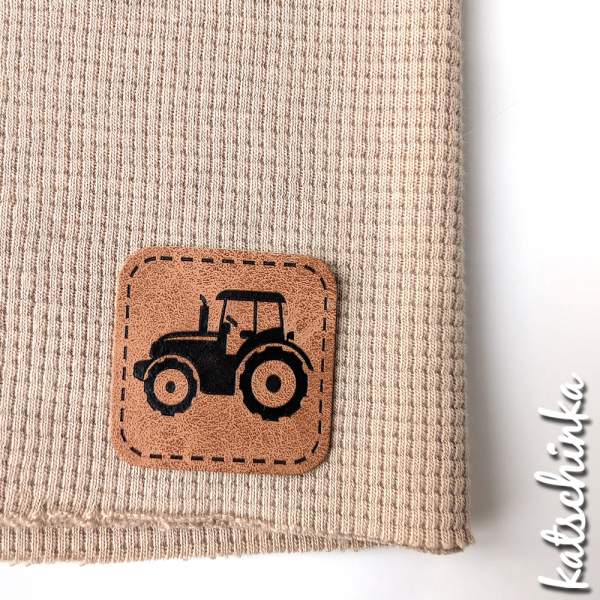 Kunstleder Label aufbügelbar / Aufnäher - Trecker