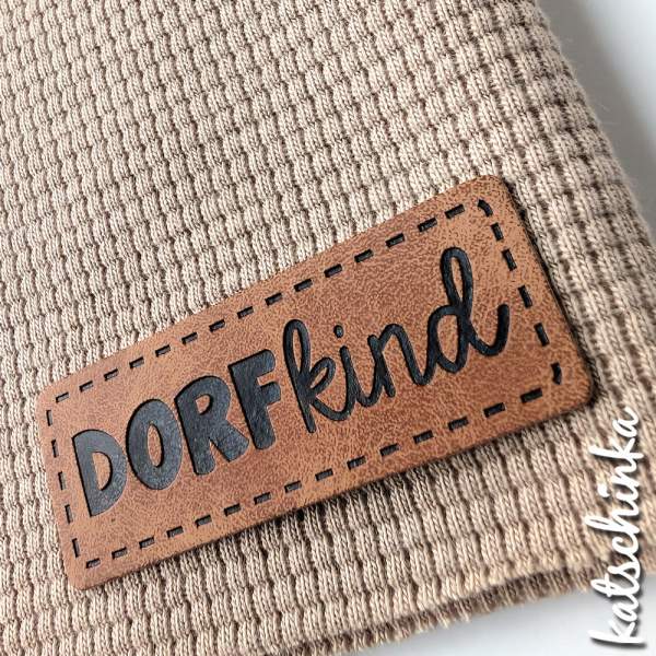 Kunstleder Label aufbügelbar / Aufnäher - Dorfkind