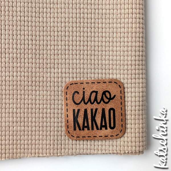 Kunstleder Label aufbügelbar / Aufnäher - Ciao Kakao