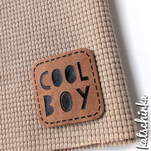 Kunstleder Label aufbügelbar / Aufnäher - Cool Boy