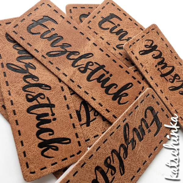 Kunstleder Label aufbügelbar / Aufnäher - Einzelstück