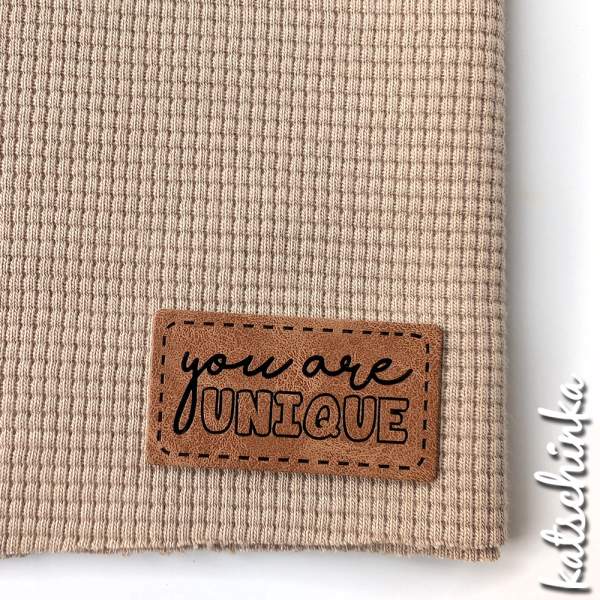 Kunstleder Label aufbügelbar / Aufnäher - You are UNIQUE