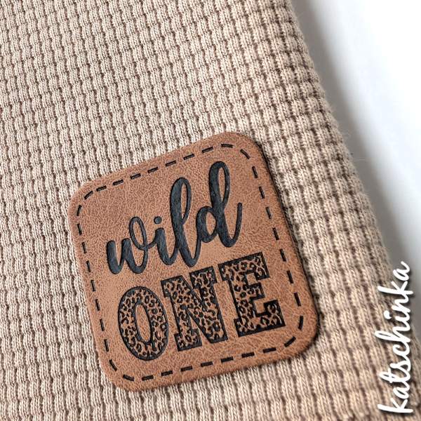 Kunstleder Label aufbügelbar / Aufnäher - wild one