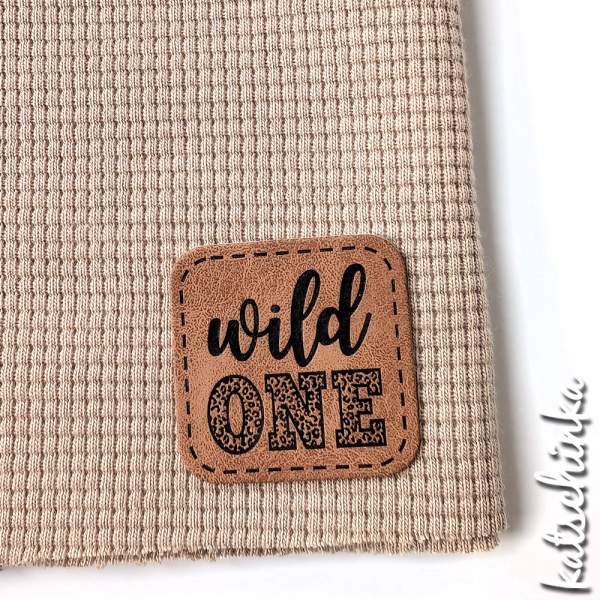 Kunstleder Label aufbügelbar / Aufnäher - wild one