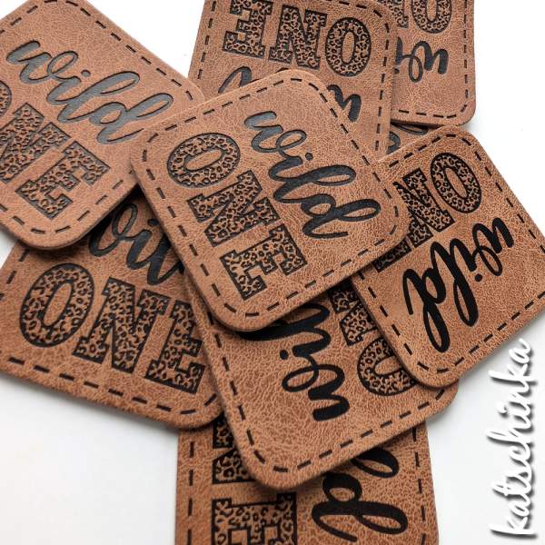 Kunstleder Label aufbügelbar / Aufnäher - wild one