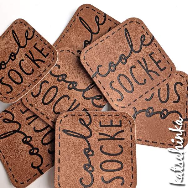 Kunstleder Label aufbügelbar / Aufnäher - Coole Socke