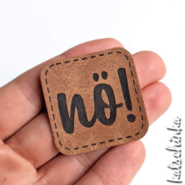 Kunstleder Label aufbügelbar / Aufnäher - NÖ!