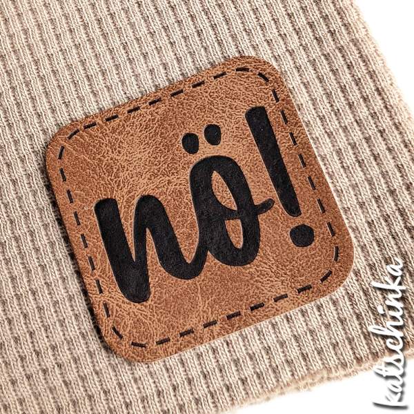 Kunstleder Label aufbügelbar / Aufnäher - NÖ!
