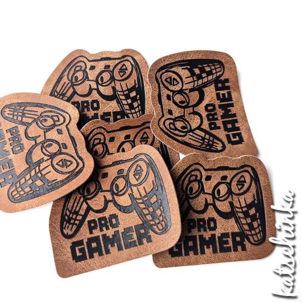 Kunstleder Label aufbügelbar / Aufnäher - Pro Gamer