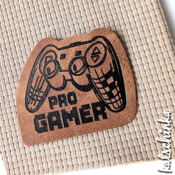 Kunstleder Label aufbügelbar / Aufnäher - Pro Gamer