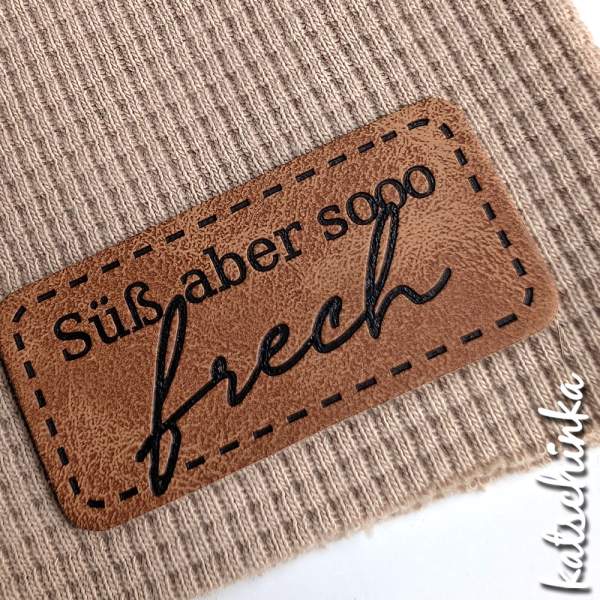 Kunstleder Label aufbügelbar / Aufnäher - süß aber soo frech