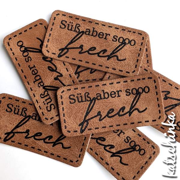 Kunstleder Label aufbügelbar / Aufnäher - süß aber soo frech
