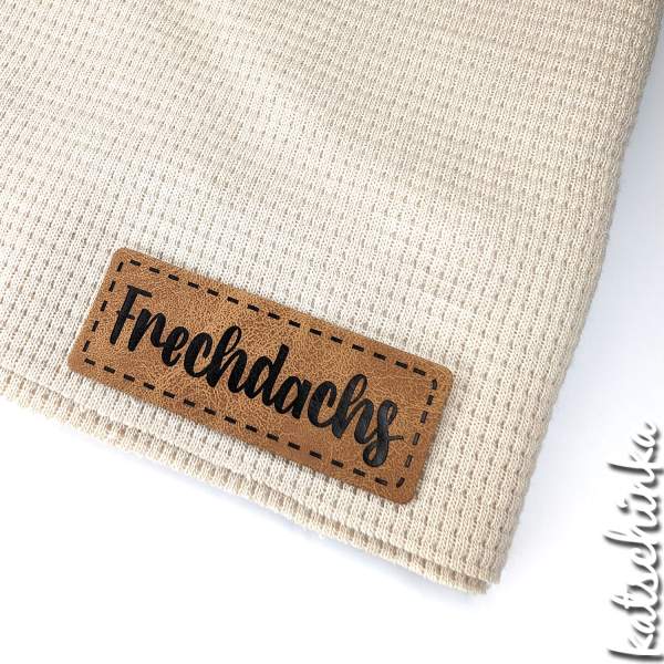 Kunstleder Label aufbügelbar / Aufnäher - Frechdachs