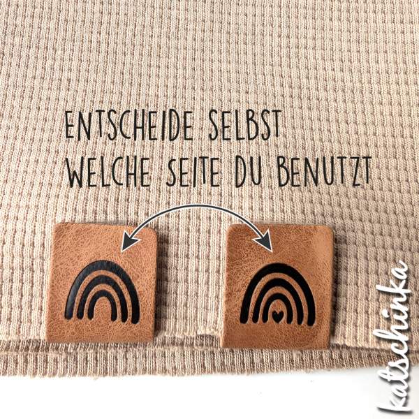 2 in 1 Knick-Falt Kunstleder Label Regenbogen