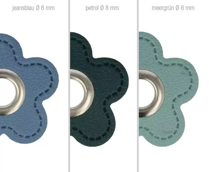 2x Stück im Set Ösenpatches Blume verschiedene Farben, Ösen Patches | 2er