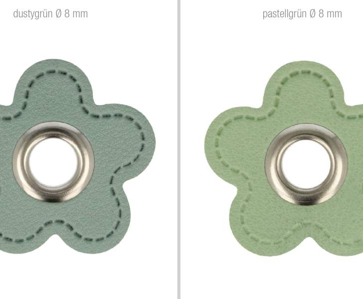 2x Stück im Set Ösenpatches Blume verschiedene Farben, Ösen Patches | 2er