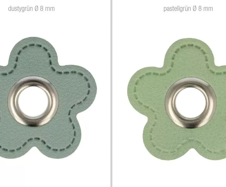 2x Stück im Set Ösenpatches Blume verschiedene Farben, Ösen Patches | 2er