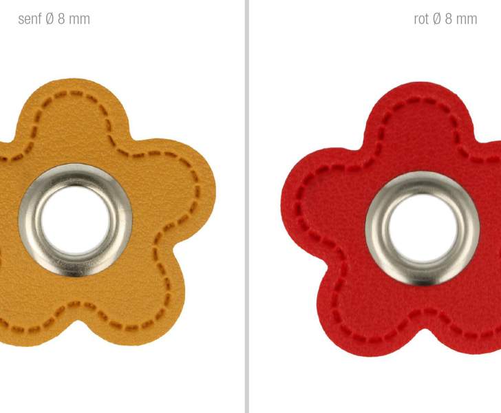 2x Stück im Set Ösenpatches Blume verschiedene Farben, Ösen Patches | 2er