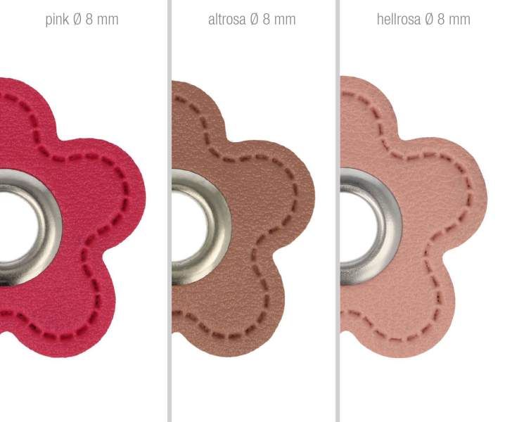 2x Stück im Set Ösenpatches Blume verschiedene Farben, Ösen Patches | 2er