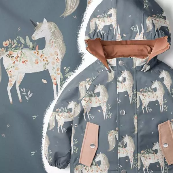 Softshell Stoff für Kinder, innen flauschig und außen wasserabweisend, ideal für Jacken und Matschhosen