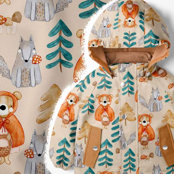 Softshell Stoff für Kinder, innen flauschig und außen wasserabweisend, ideal für Jacken und Matschhosen