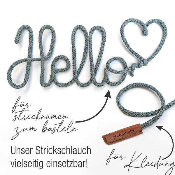 Strickschlauch Stonegrey Kordel Häkelschlauch 5mm für Schriftzug oder Hoodie