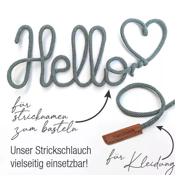 Strickschlauch naturel Kordel Häkelschlauch 5mm für Schriftzug oder Hoodie