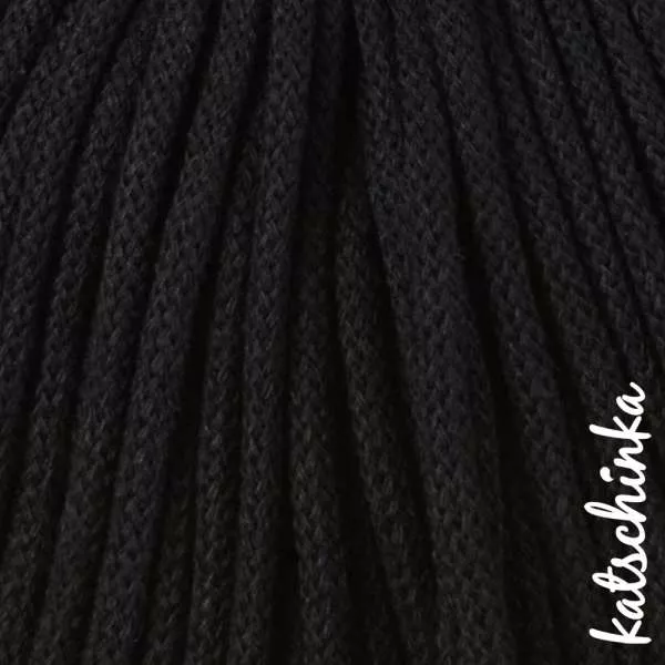 Strickschlauch Schwarz Kordel Häkelschlauch 5mm für Schriftzug oder Hoodie
